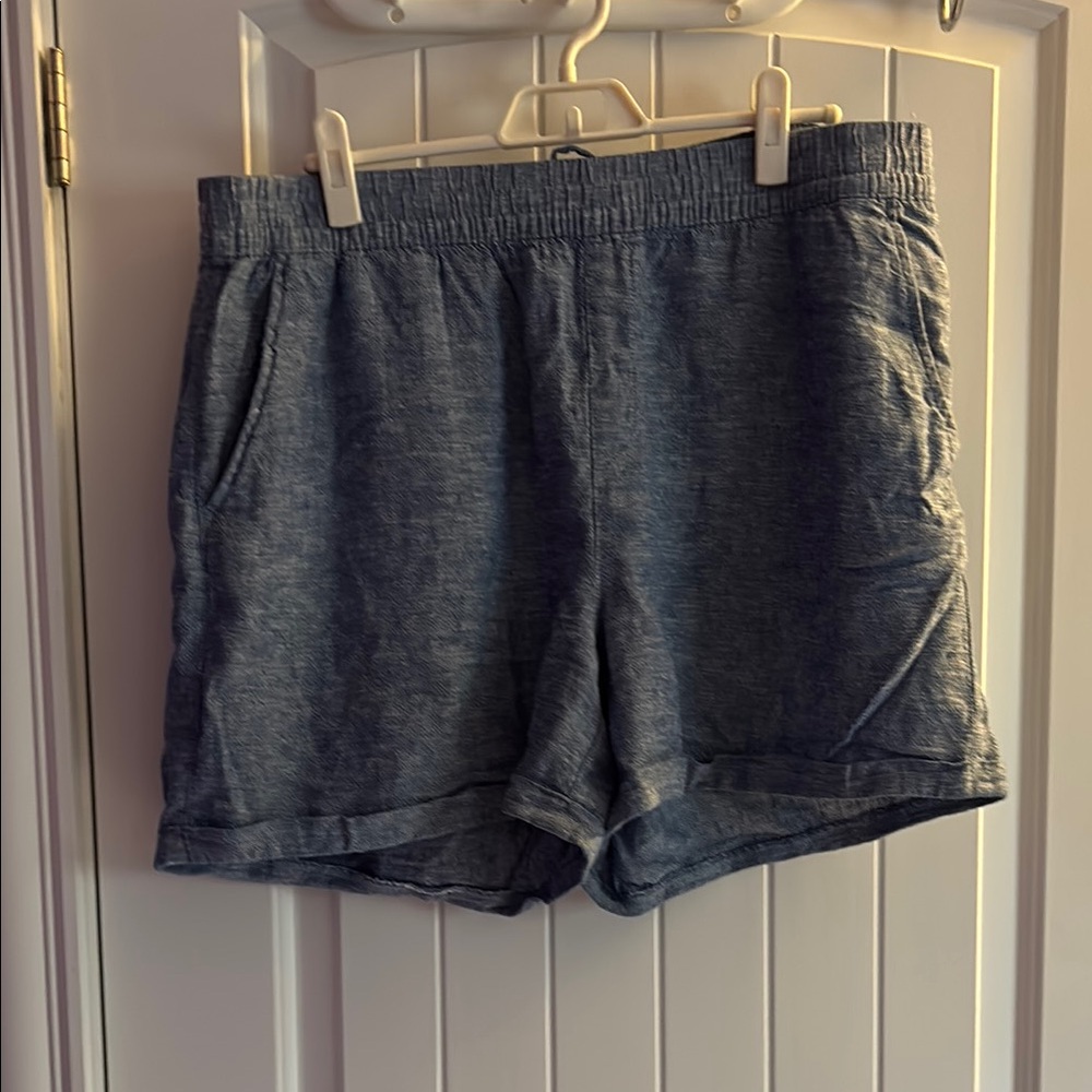 Frank & Oak Blue High Waist Shorts